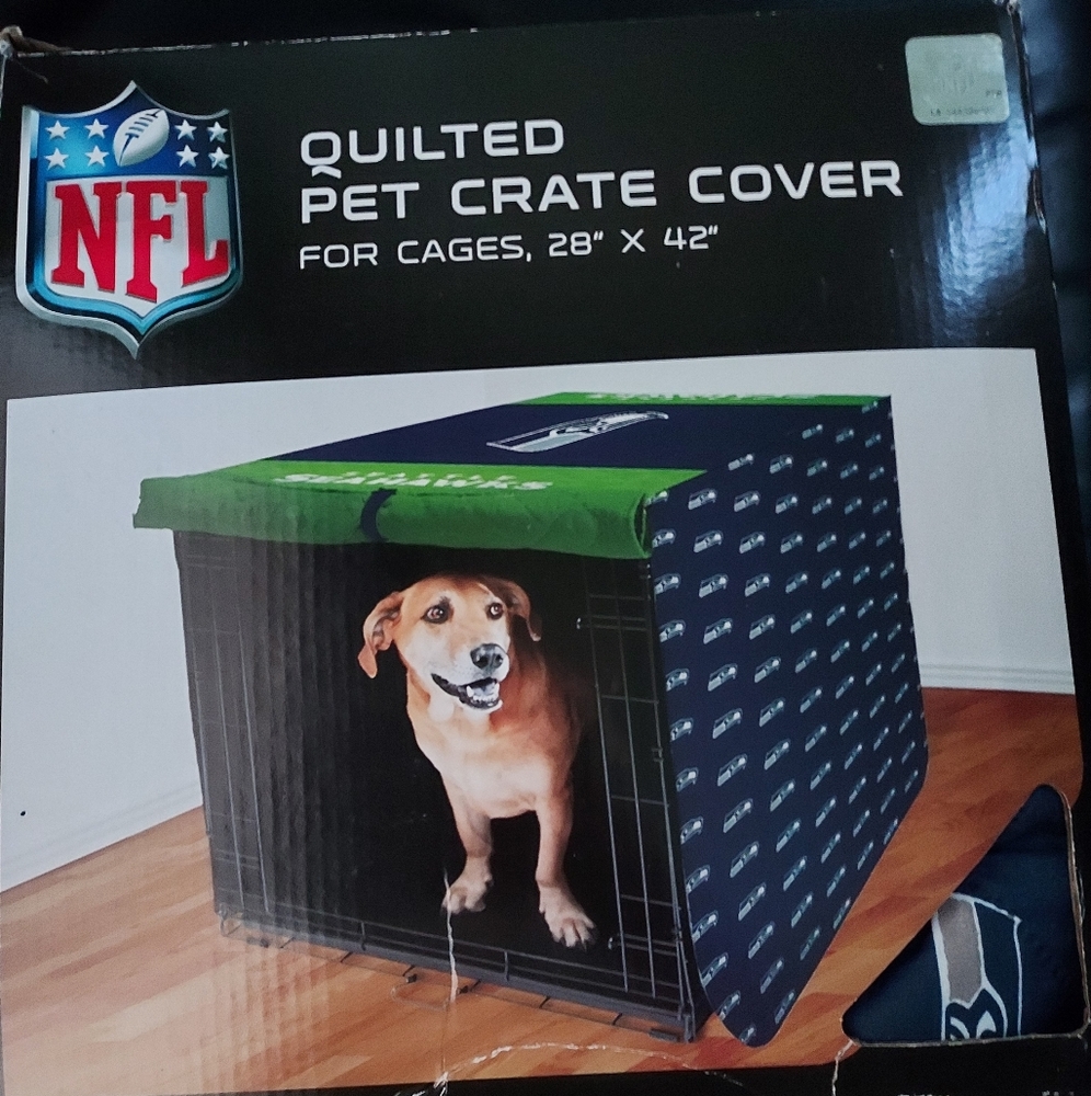 NFL Seattle Seahawks  Pet Crate Cover Dogs Cats Quilted 30” X 48”  Travel New